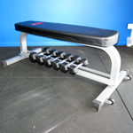 Aquila Flat Bench with Dumbbell Rack