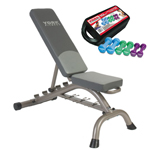 York Aspire Weight Bench with Free 10kg dumbbell Set
