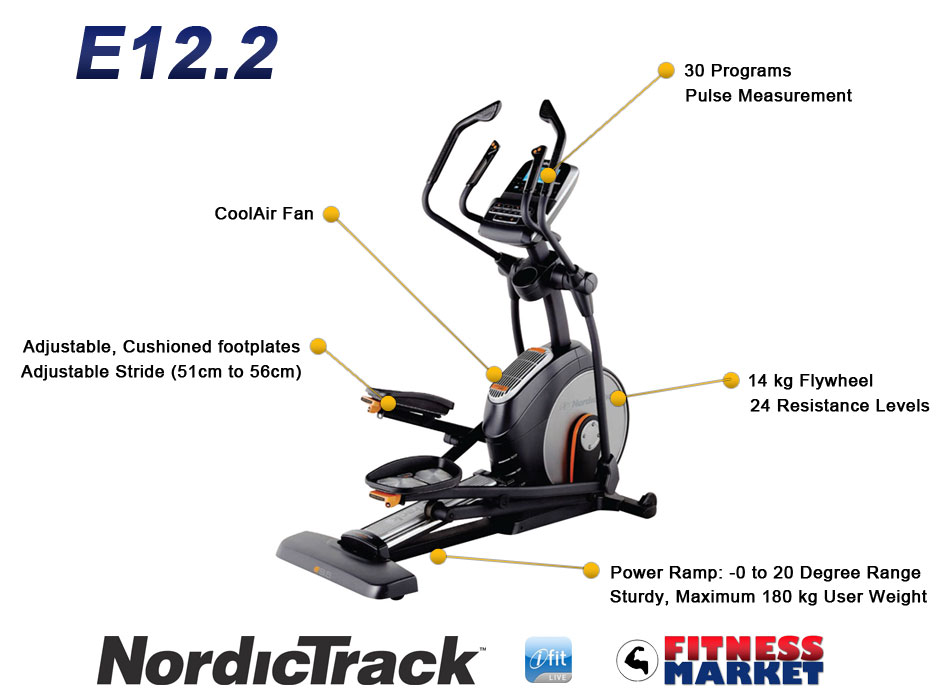 E12.2 elliptical cross-trainer features