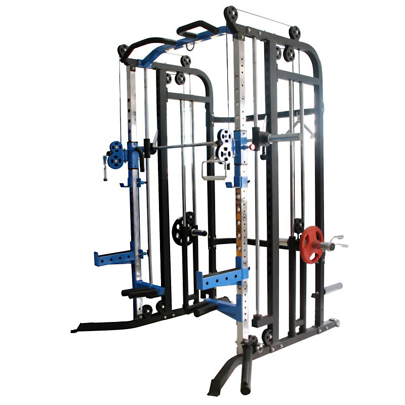 Aquila AQS880 multi-functional smith rack - side view  (weights for illustrative purposes only)