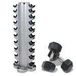 Aquila Vertical Dumbbell Rack and Dumbbells Package